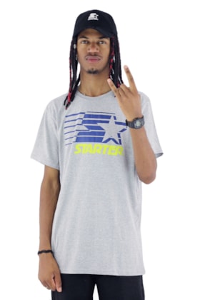 Camiseta Starter Logo Two Color Basic Cinza/Azul Camiseta Starter Logo Two Color Basic Cinza/Azul