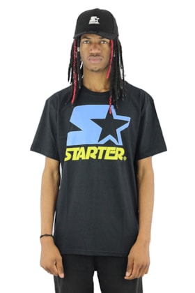 Camiseta Starter Logo Two Color Basic Preta/Azul Camiseta Starter Logo Two Color Basic Preta/Azul