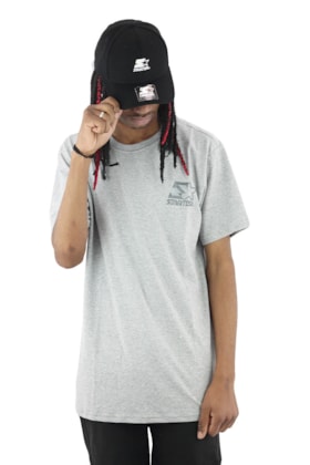 Camiseta Starter Mini Logo Metal Basic Cinza Camiseta Starter Mini Logo Metal Basic Cinza
