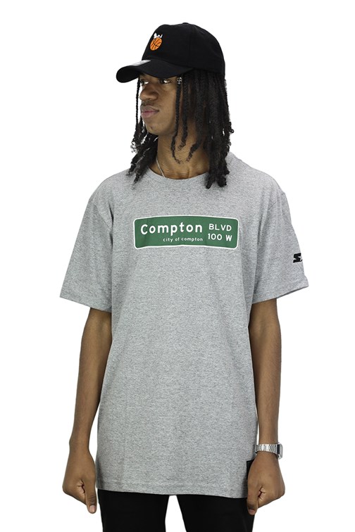 Camiseta Starter Placa Compton Cinza