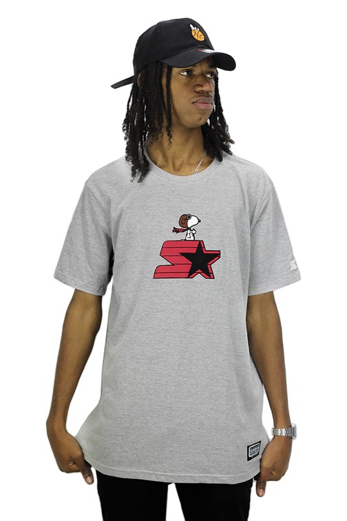 Camiseta Starter X Peanuts Snoopy Aviator Cinza