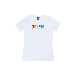 Camiseta Thrasher Feminina Rainbow Mag Branco/Color