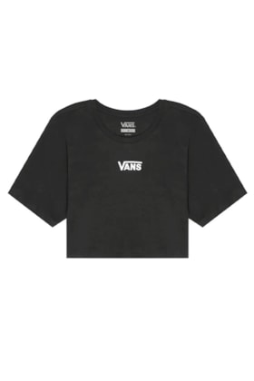 Camiseta Vans Cropped Feminina Flying V Crew Preto