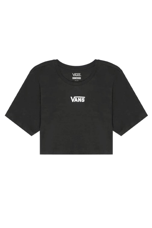 Camiseta Vans Cropped Feminina Flying V Crew Preto