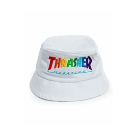 Chapeu Bucket Thrasher Rainbow Mag Branco/Color