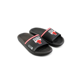 Chinelo Rider Slide Block Chicago Bulls Preto/Branco/Vermelho