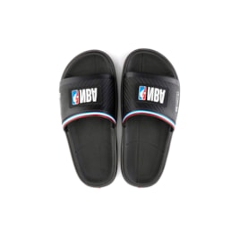 Chinelo Rider Slide Block NBA Preto/Azul/Vermelho