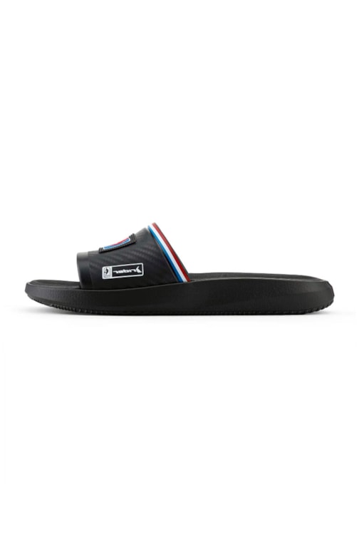 Chinelo Rider Slide Block NBA Preto/Azul/Vermelho