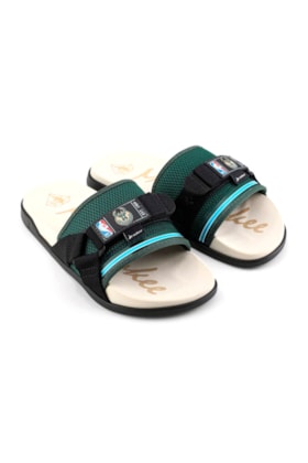 Chinelo Rider Slide NX NBA Milwaukee Bucks Preto/Verde/Bege