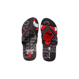 Chinelo Rider Street Bold NBA Chicago Bulls Preto/Vermelho