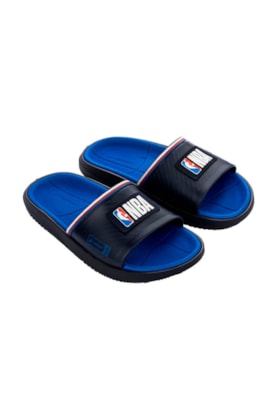 Chinelo Slide Rider Block NBA  Azul/Branco