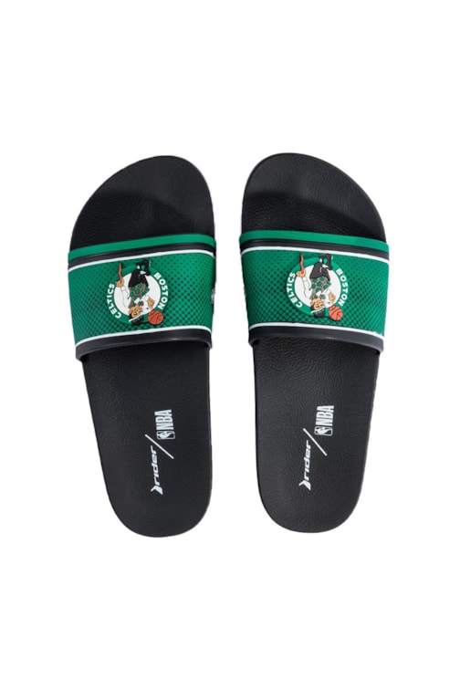 Chinelo Slide Rider Full 86 NBA Boston Celtics Preto/Verde