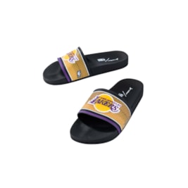 Chinelo Slide Rider Full 86 NBA Los Angeles Lakers Preto/Amarelo