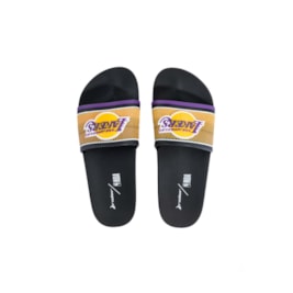 Chinelo Slide Rider Full 86 NBA Los Angeles Lakers Preto/Amarelo