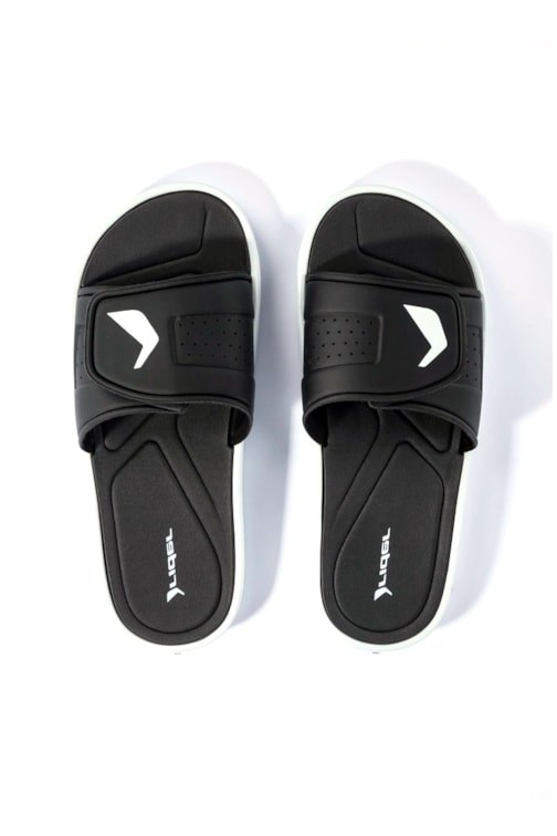 Chinelo Slide Rider Infinity Fuse Preto/Branco