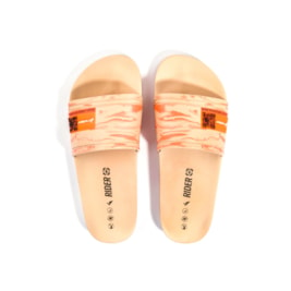 Chinelo Slide Rider R4 Bege/Laranja