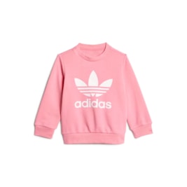 Conjunto Adidas Moletom Crew Unissex Rosa