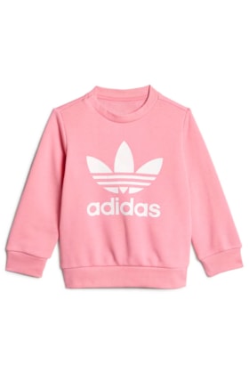 Conjunto Adidas Moletom Crew Unissex Rosa