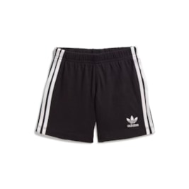 Conjunto Adidas Shorts Camiseta Trefoil Unissex Branco/Preto