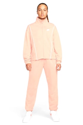 Conjunto Nike Jaqueta e Calça Trk Suit Salmão/Branco Conjunto Nike Jaqueta e Calça Trk Suit Salmão/Branco