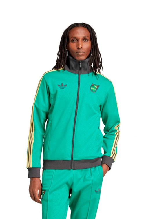 Jaqueta Adidas Beckenbauer Jamaica Verde/Preto/Amarelo