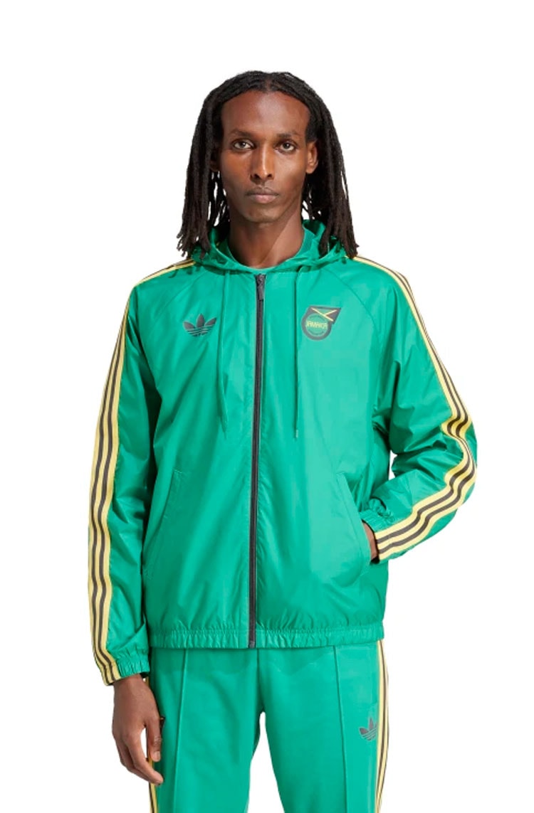 Jaqueta Adidas Corta Vento Jamaica Verde Preto Amarelo NewSkull