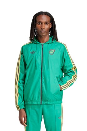 Jaqueta Adidas Corta Vento Jamaica Verde/Preto/Amarelo