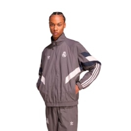 Jaqueta Adidas Real Madrid Originals Track Top Cinza/Branco