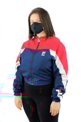 Jaqueta Fila Quebra Vento Feminina Mountain Trail Azul/Vermelho Jaqueta Fila Quebra Vento Feminina Mountain Trail Azul/Vermelho