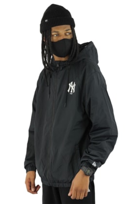 Jaqueta NEW ERA Corta Vento New York NY Capuz Preta Jaqueta NEW ERA Corta Vento New York NY Capuz Preta