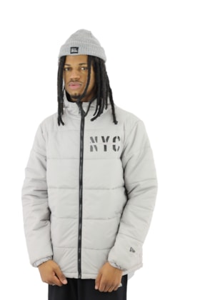 Jaqueta New Era Estofada Puffer Cities Nyc Cinza Jaqueta New Era Estofada Puffer Cities Nyc Cinza