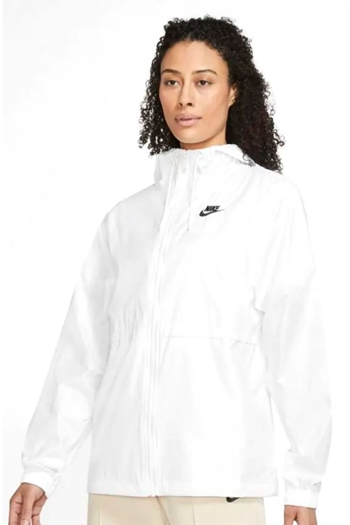 Jaqueta Nike Corta Vento Sportswear Essential Repel Feminina Branco/Preto