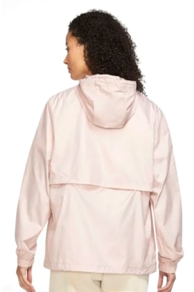 Jaqueta Nike Corta Vento Sportswear Essential Repel Feminina Rosa/Branco