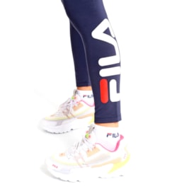 Legging Fila Letter Feminina Azul/Branco