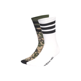 Meia Adidas Camo Crew 2 Pares Camuflado/Branco