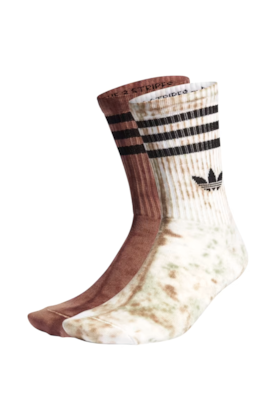 Meia Adidas Tye Dye 2 Pares Bege/Marrom