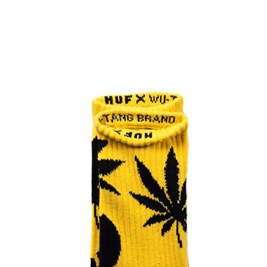 Meia HUF x Wu-Tang Brand Plantlife Amarela com Preto