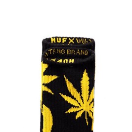 Meia HUF x Wu-Tang Brand Plantlife Preta com Amarelo