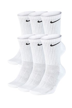 Meia Nike Everyday Cushioned Kit 6 Pares Branca/Preto