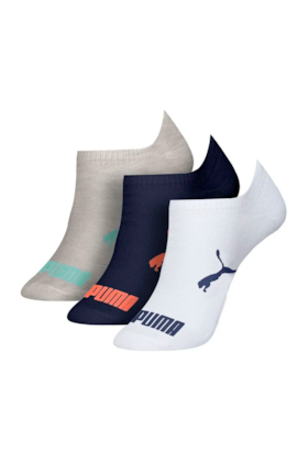 Meia Puma Sapatilha Esportiva Kit 3 Pares Branca/Azul/Cinza Meia Puma Sapatilha Esportiva Kit 3 Pares Branca/Azul/Cinza