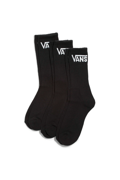 Meia Vans Classic Crew Infantil 3 Pares Preto