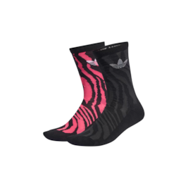 Meias Adidas Animal Print 2 Pares Preto/Rosa