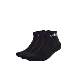 Meias Adidas Linear Ankle Cushioned 3 Pares Preto