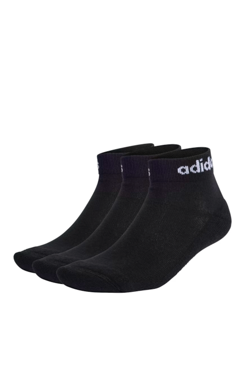 Meias Adidas Linear Ankle Cushioned 3 Pares Preto