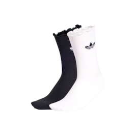 Meias Adidas Ruffle Sock 2 Pares Branco/Preto