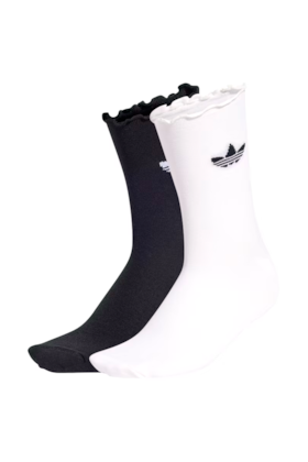 Meias Adidas Ruffle Sock 2 Pares Branco/Preto