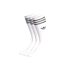 Meias Adidas Solid Crew 3 Pares Branco/Preto