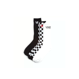 Meias Vans Class Crew 3 Pares Preto/Branco/Quadriculado