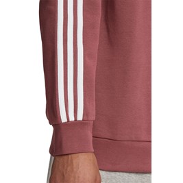 Moletom Adidas 3 Stripes Crewneck Careca Bordo/Branco
