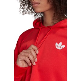 Moletom Adidas Cropped Hoodie Feminino Vermelho/Branco